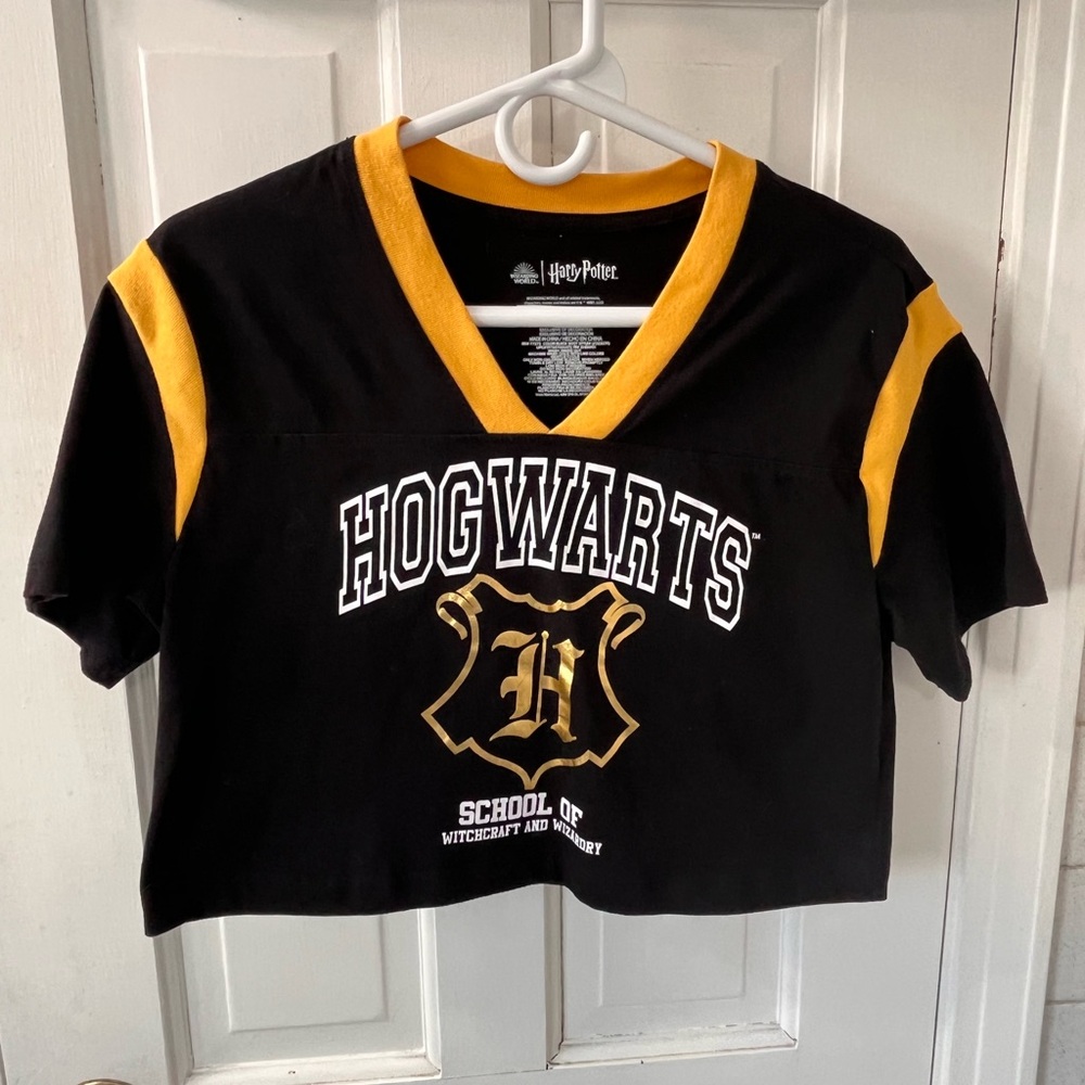 Warner Bros. Harry Potter Hogwarts Black and Gold Crop Top